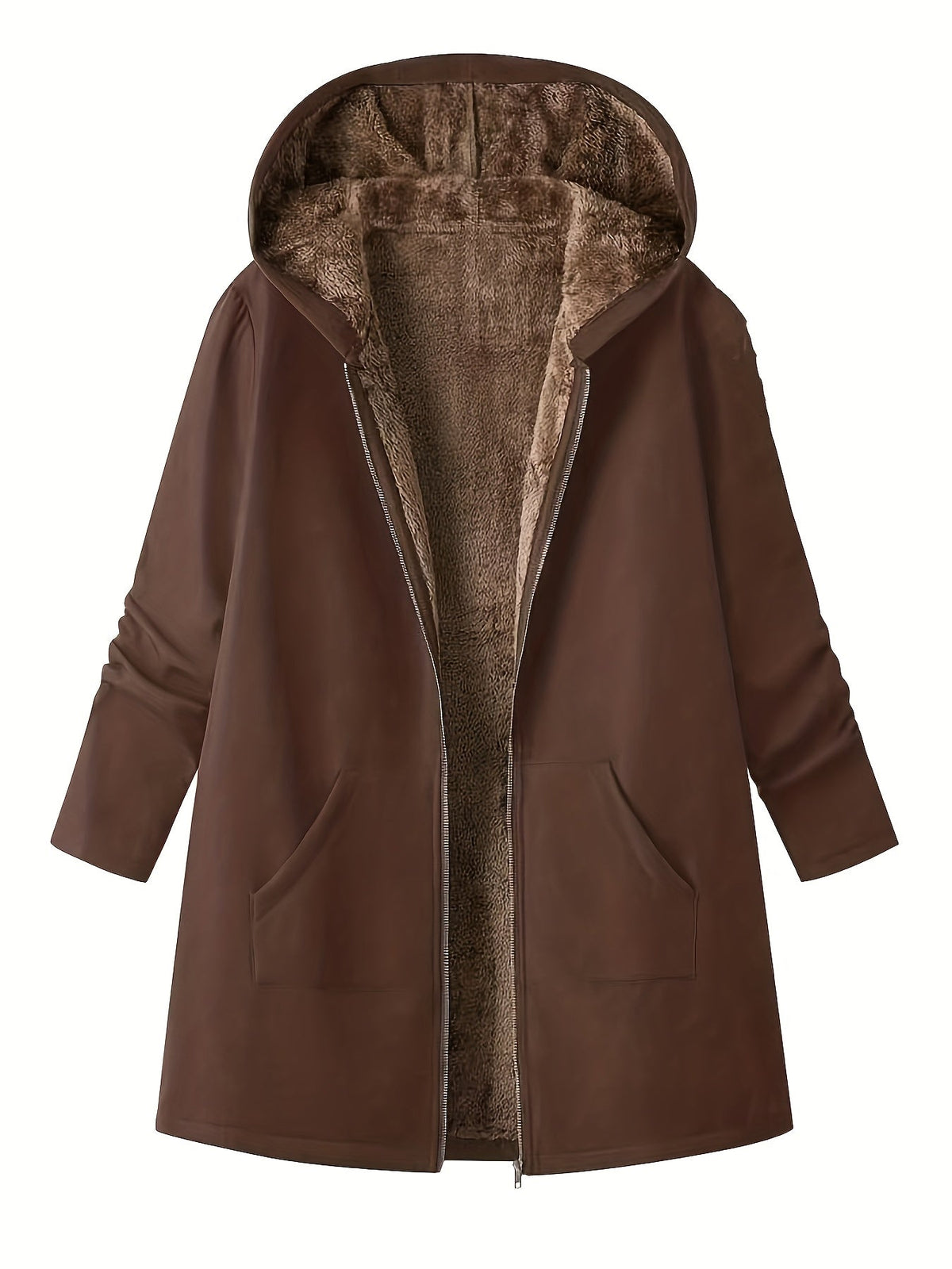 Winterjas dames met capuchon en teddyvoering