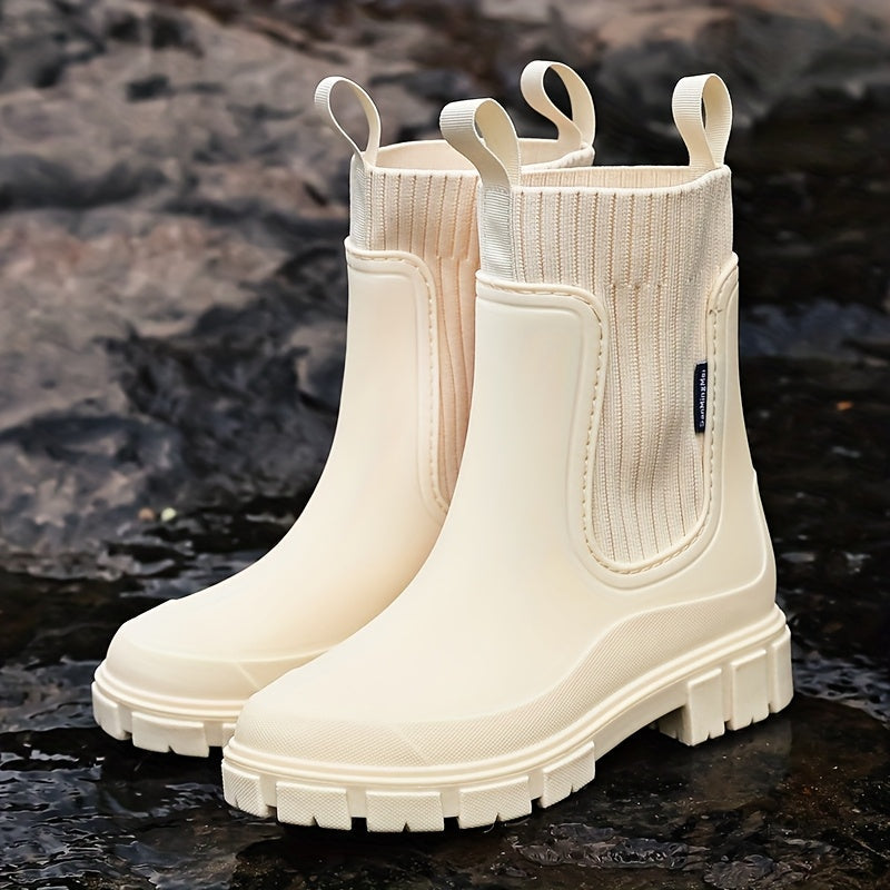 Regenlaarzen dames in chelsea-look, waterdicht