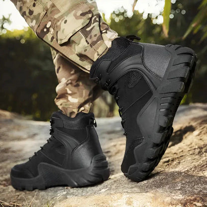 Lichte legerkisten heren met enkelsteun en grof zoolprofiel