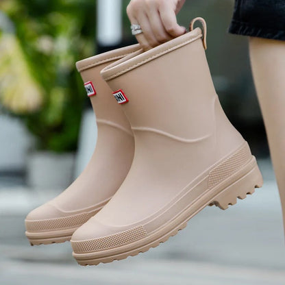 Regenlaarzen Dames - Halfhoog & Waterdicht - Antislip Profielzool