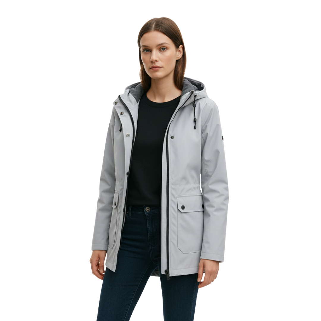 Lange Regenjas Dames Licht - Elegante Overgangsjas met Capuchon