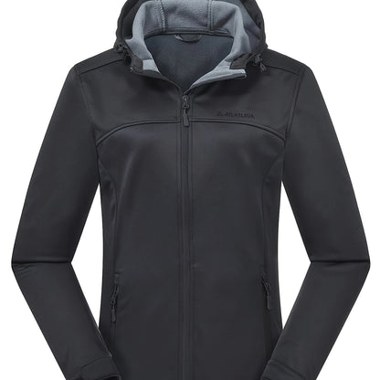 Softshell jas dames met capuchon en fleece voering