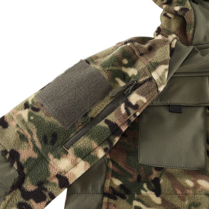 Heren fleecevest tactisch met capuchon in camouflage