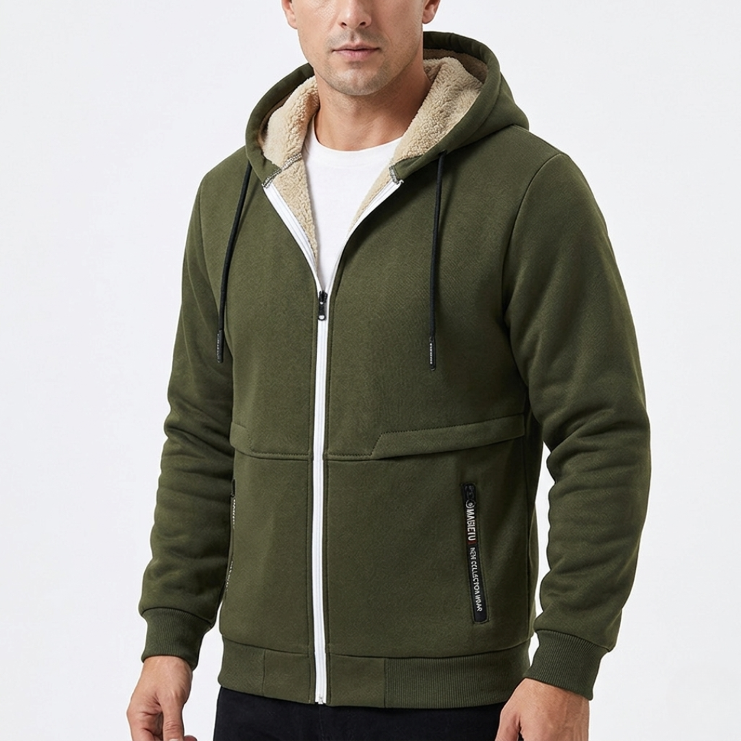 Hoodie met Rits Heren - Winddicht & Gevoerd - Diepe Zakken