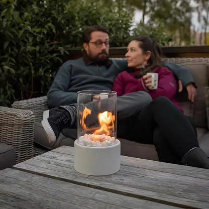 Bio-Ethanol Tafelhaard - Rond Glas - Voor Binnen & Buiten