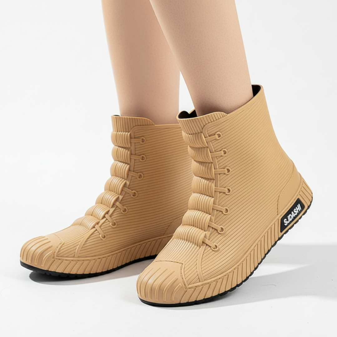 Korte regenlaarzen unisex in sneaker-look, waterdicht