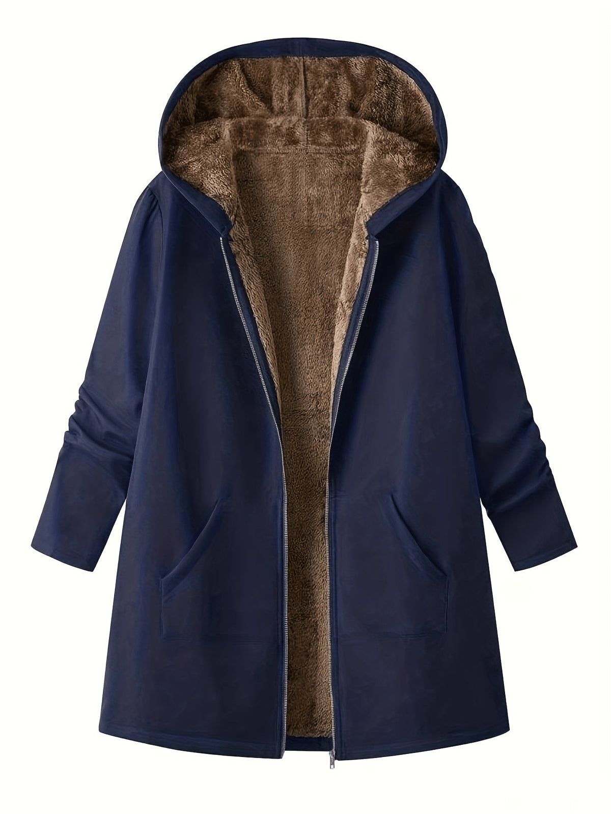 Winterjas dames met capuchon en teddyvoering