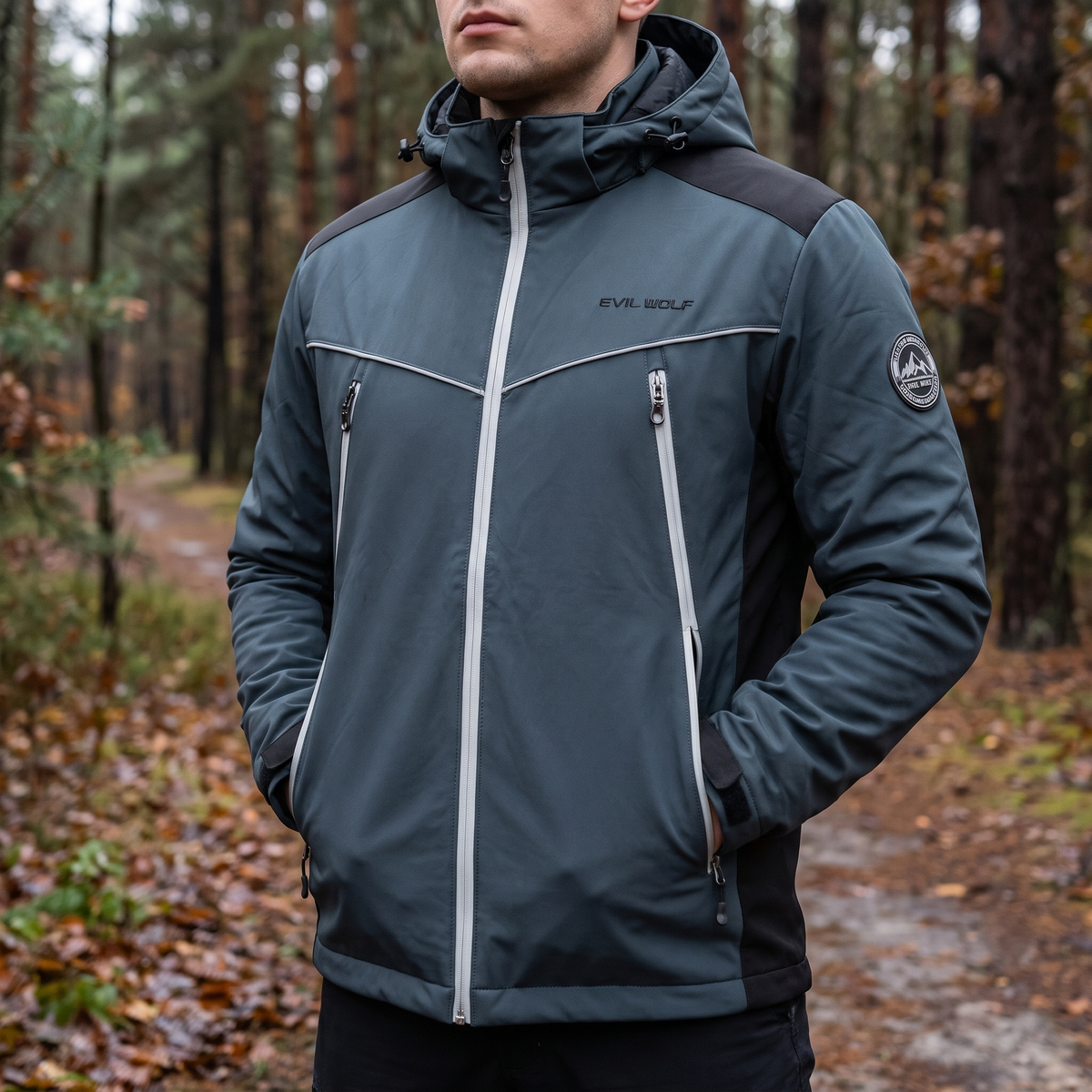 Waterdichte heren winterjas met capuchon