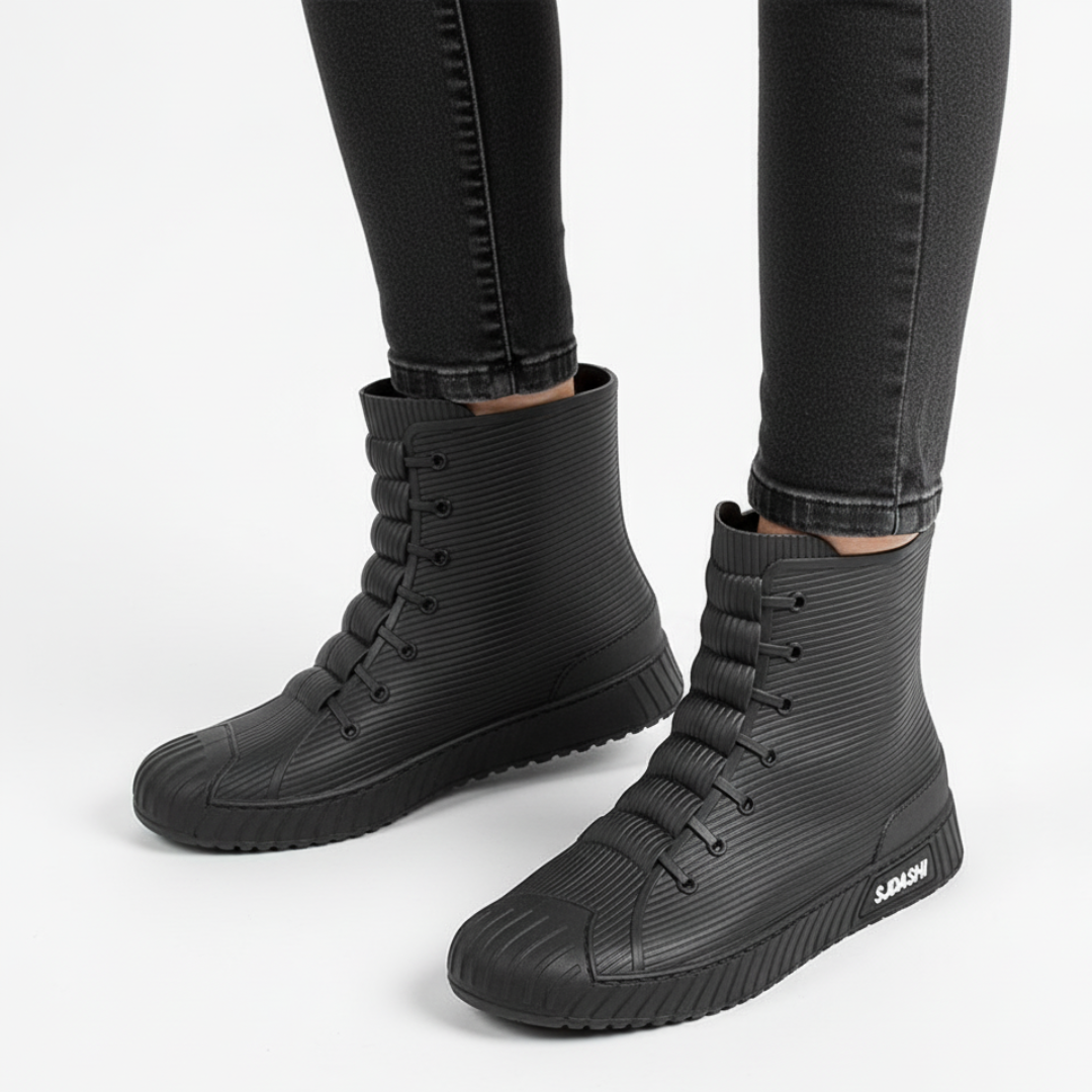Korte regenlaarzen unisex in sneaker-look, waterdicht