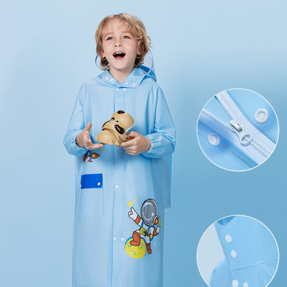 Regenjas voor kinderen met rugtasvak en kijkschermpje