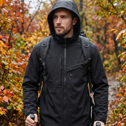Hardshell jas voor heren, waterdicht en comprimeerbaar