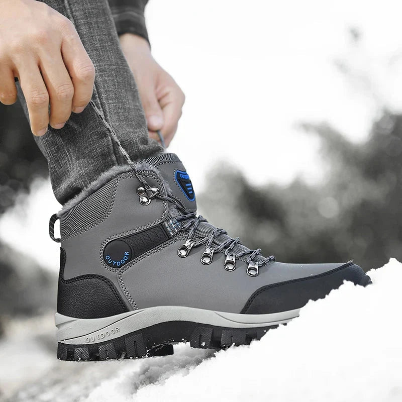Snowboots voor heren in wandelmodel met rits en veters