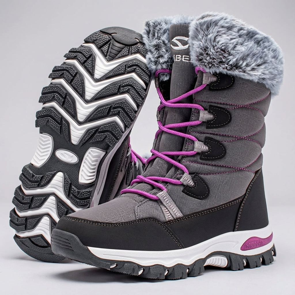Snowboots Dames Enkelhoog - Waterdicht & Gevoerd - Met Veters