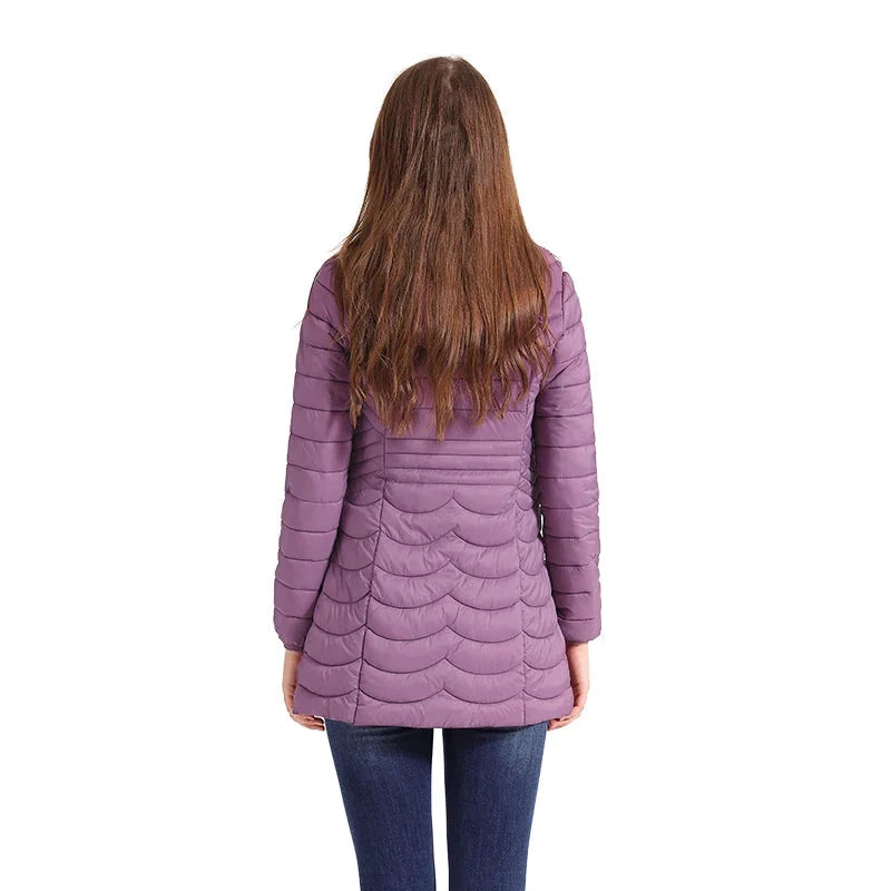 Lange dames winterjas met afneembare capuchon
