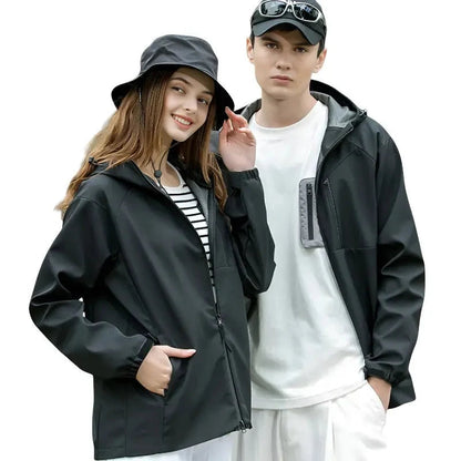 Softshell jas unisex met capuchon en meshvoering