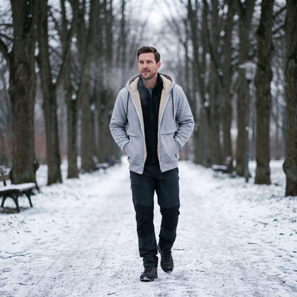 Hoodie met Rits Heren – gedragen in de winter