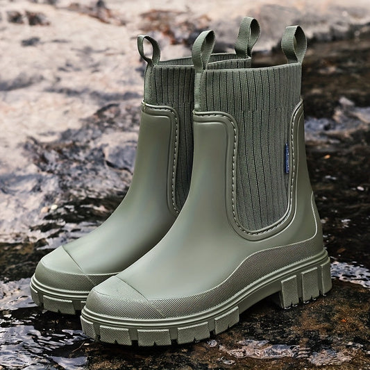 Regenlaarzen dames in chelsea-look, waterdicht
