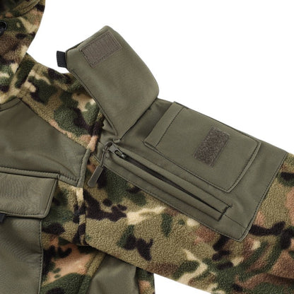 Heren fleecevest tactisch met capuchon in camouflage