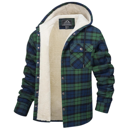Overshirt heren met capuchon en sherpa voering