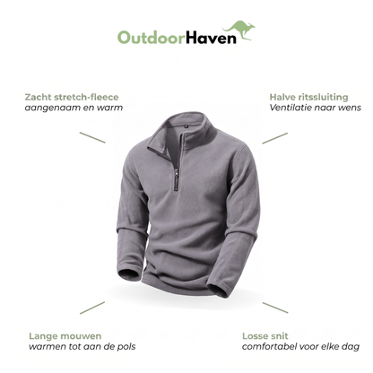 Fleece Trui Heren - Halve Rits - Stretch