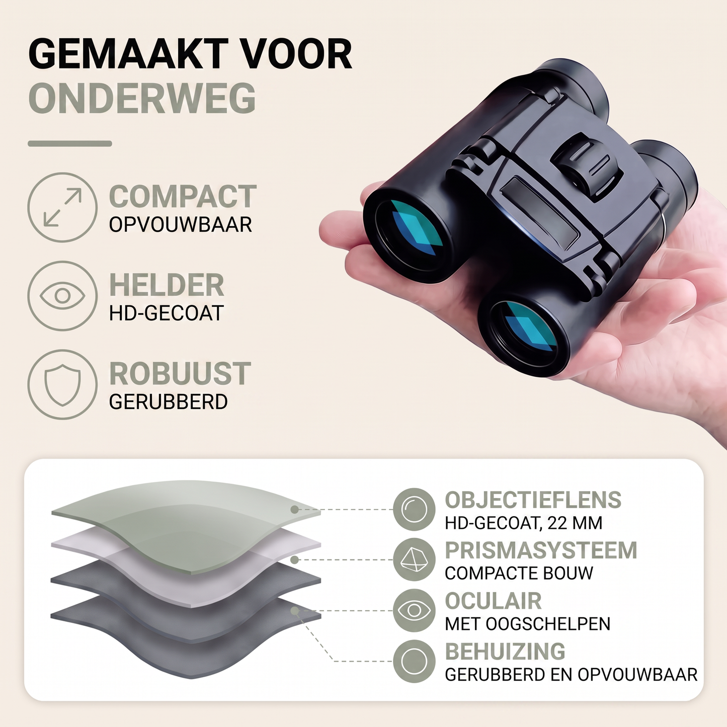 Verrekijker Compact - 40x22 HD - Opvouwbaar