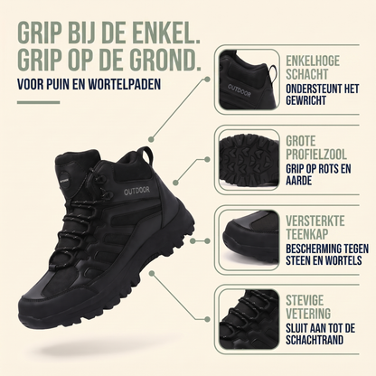 Wandelschoenen Heren Hoog - Zwart - Grove Profielzool