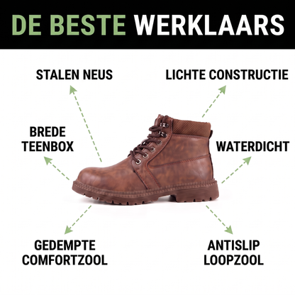 Werklaarzen Stalen Neus - Waterdicht - Antislip Zool