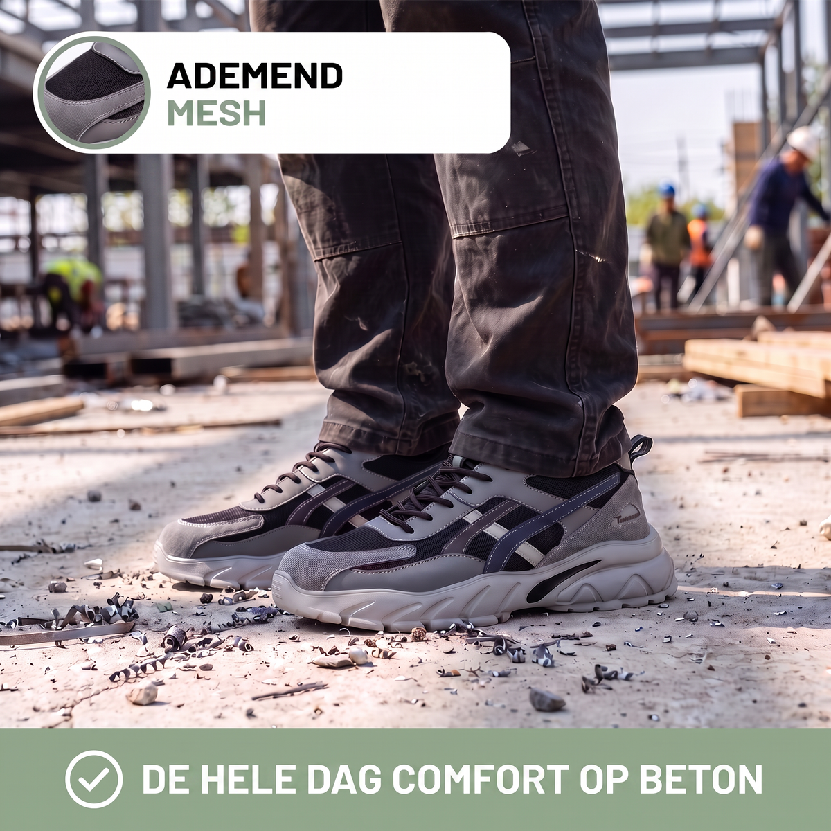 Veiligheidsschoenen heren met ademend mesh