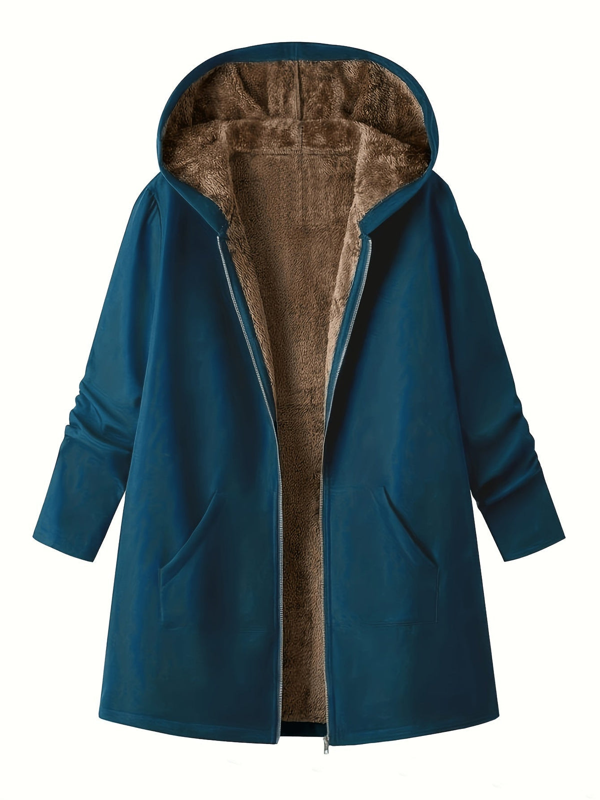 Winterjas dames met capuchon en teddyvoering
