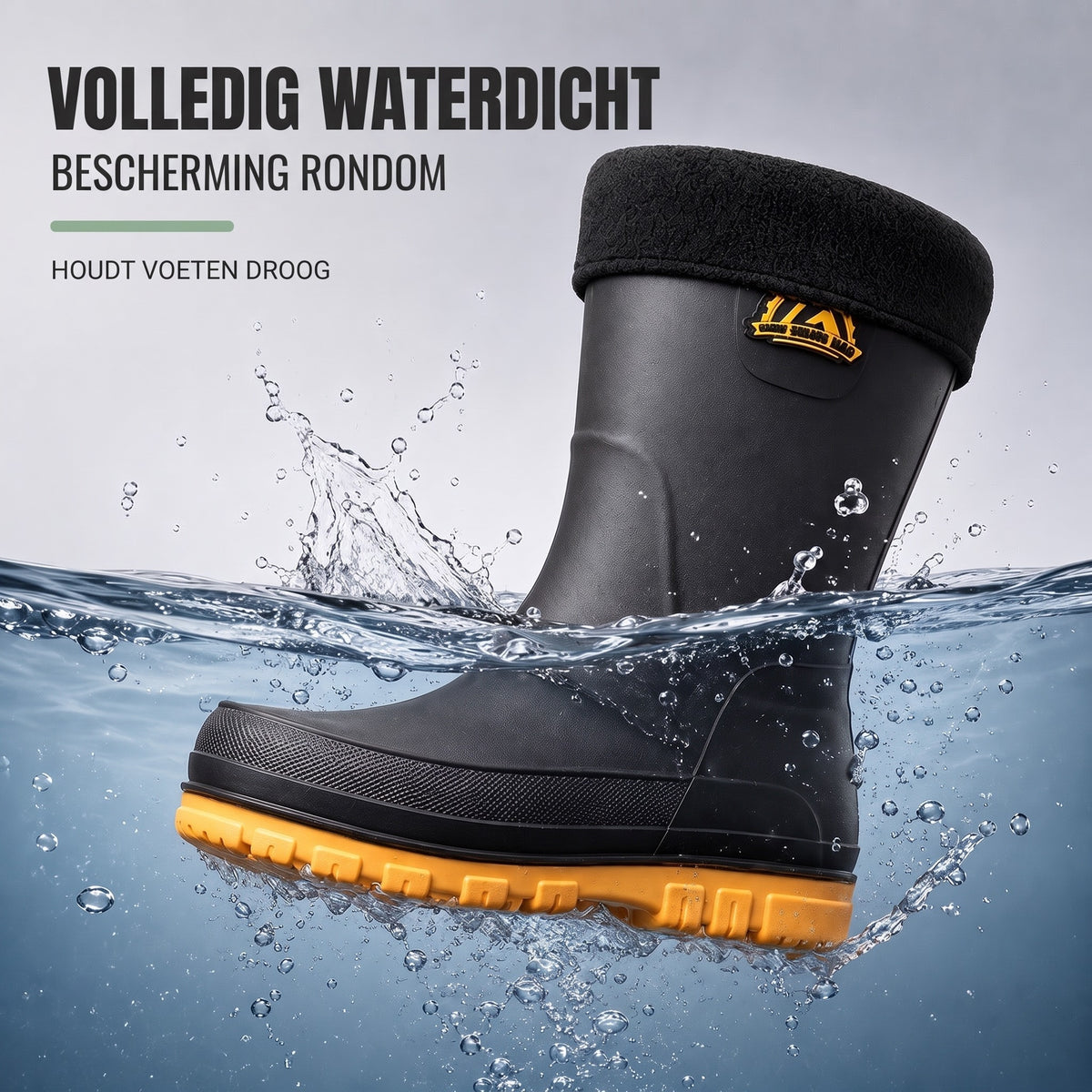 Gevoerde regenlaarzen heren – volledig waterdicht in het water