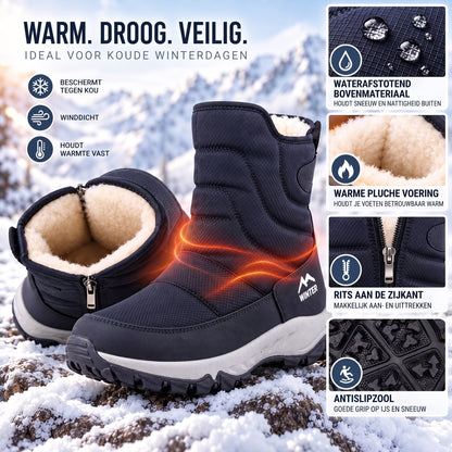 Winterlaarzen heren met pluche voering, rits en antislipzool