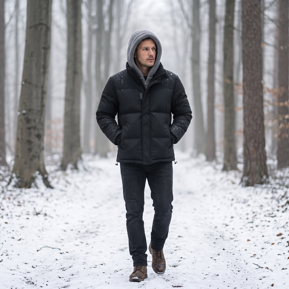 Winterjas Heren – in gebruik buiten