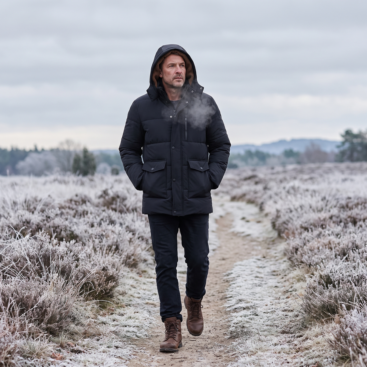 Winterjas Heren – in gebruik buiten