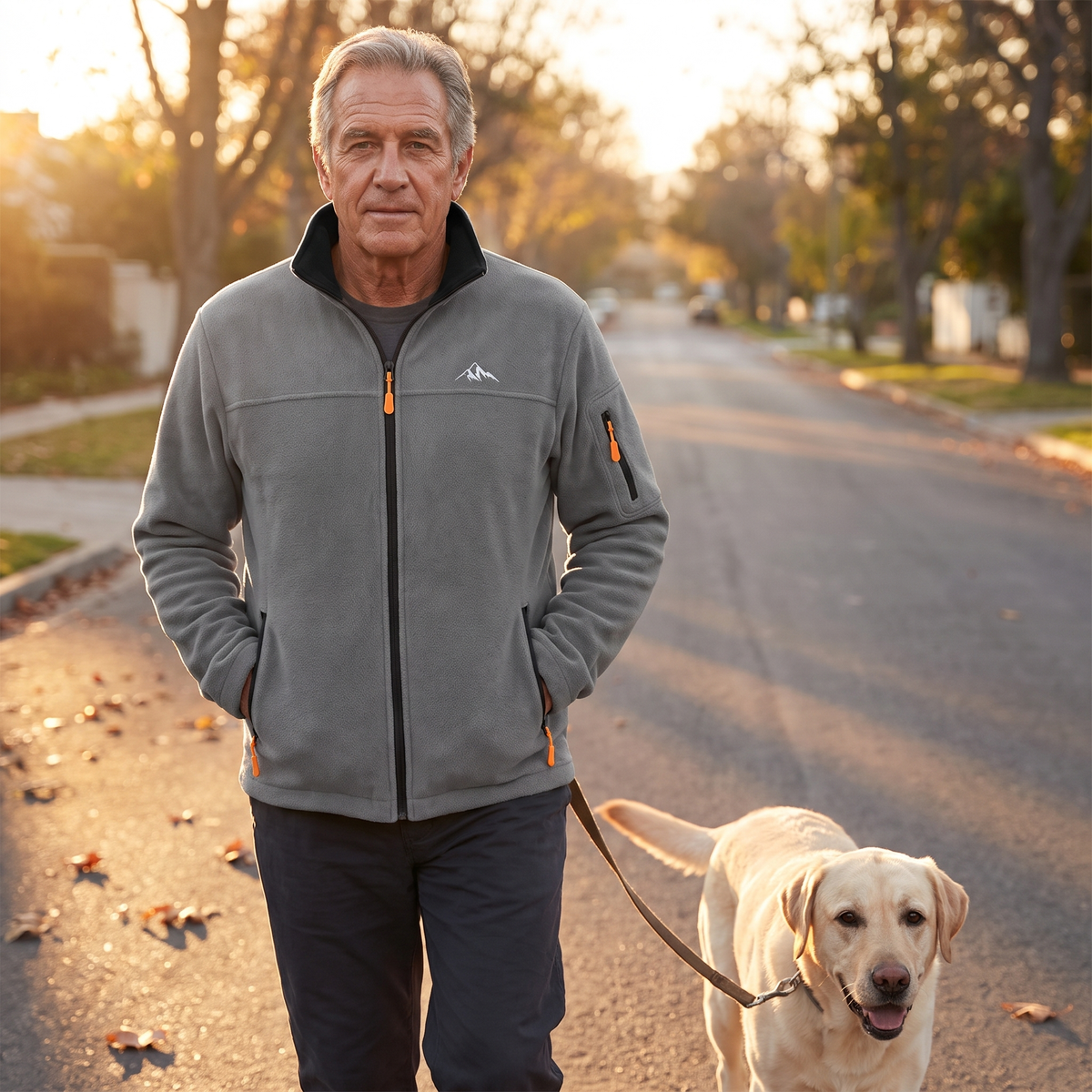 Fleecevest Heren voor de Hondenwandeling