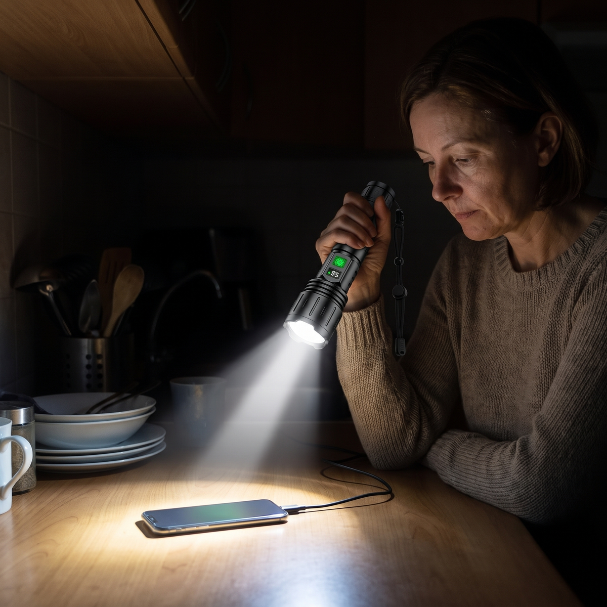 Zaklamp bij Stroomstoring