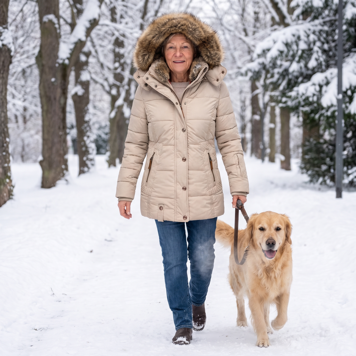 Winterjas Dames voor de Hondenwandeling