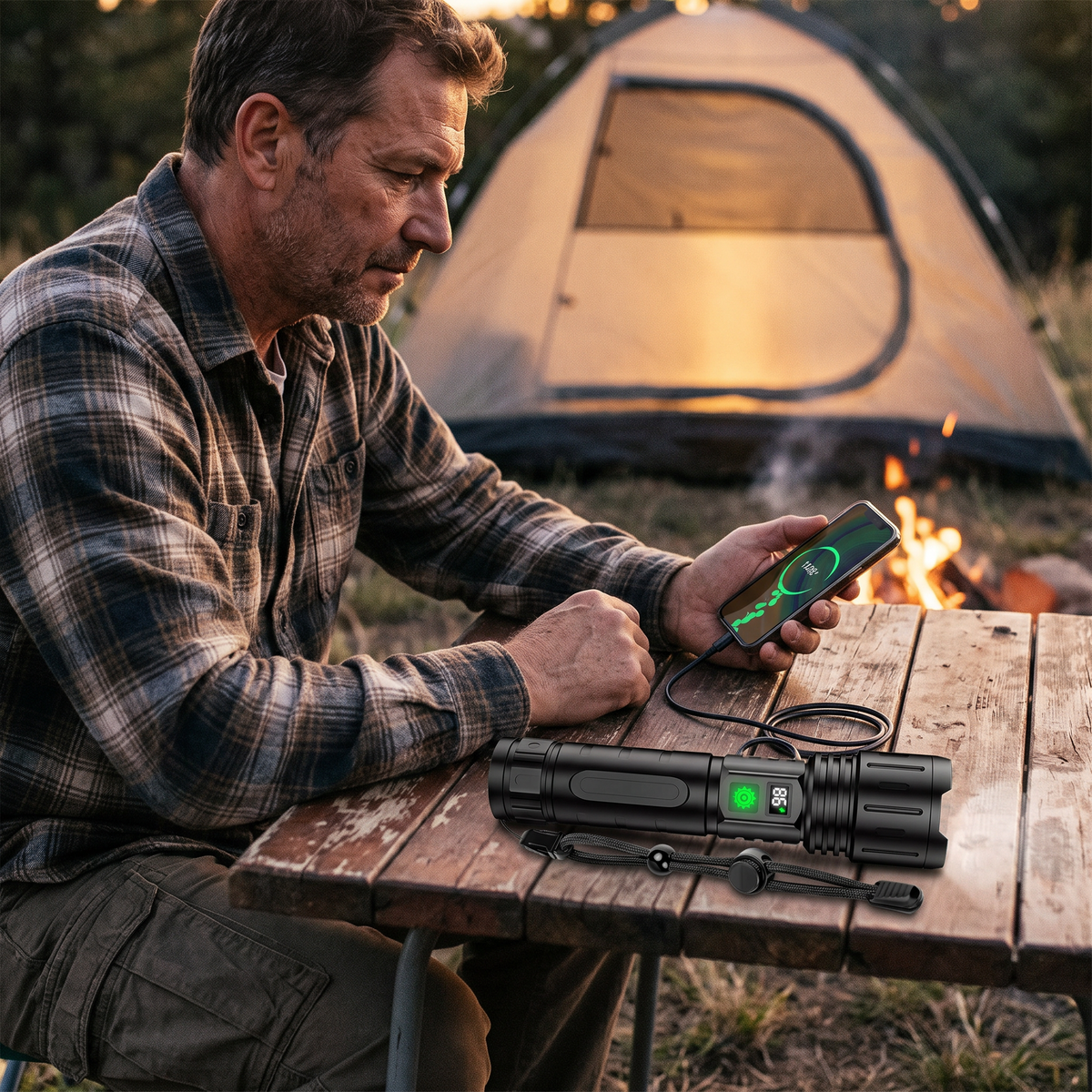 Zaklamp met Powerbank