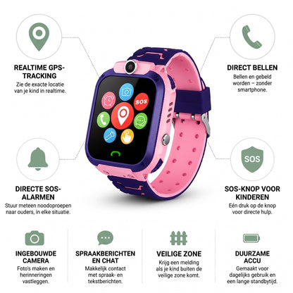 Smartwatch Kinderen met GPS - SOS-knop & Belfunctie - Camera – 8