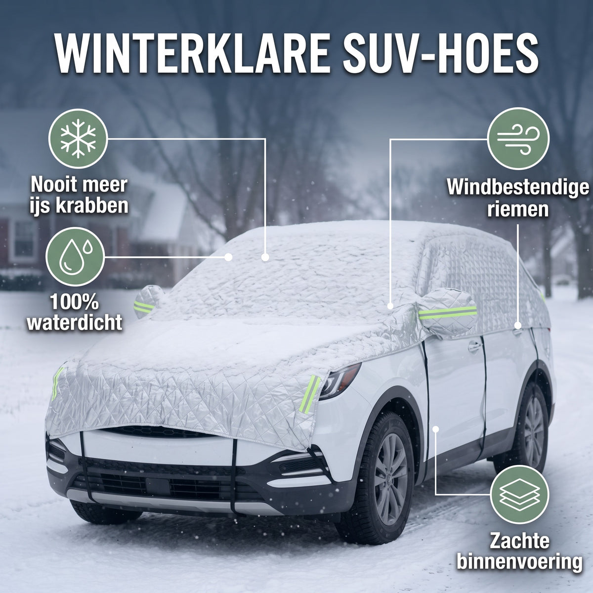 Autohoes SUV winter – voordelen: nooit meer ijs krabben, waterdicht, windbestendige riemen, zachte binnenvoering