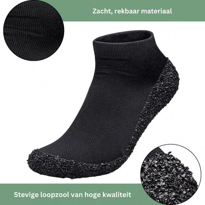Barefoot schoenen zwart – zacht, rekbaar materiaal en stevige loopzool