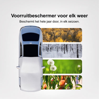 Voorruitbeschermer voor elk weer op de auto van bovenaf – beschermt in elk seizoen