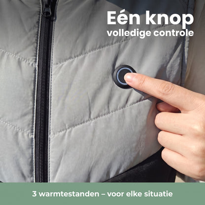 Verwarmde bodywarmer – één knop op de borst voor 3 warmtestanden