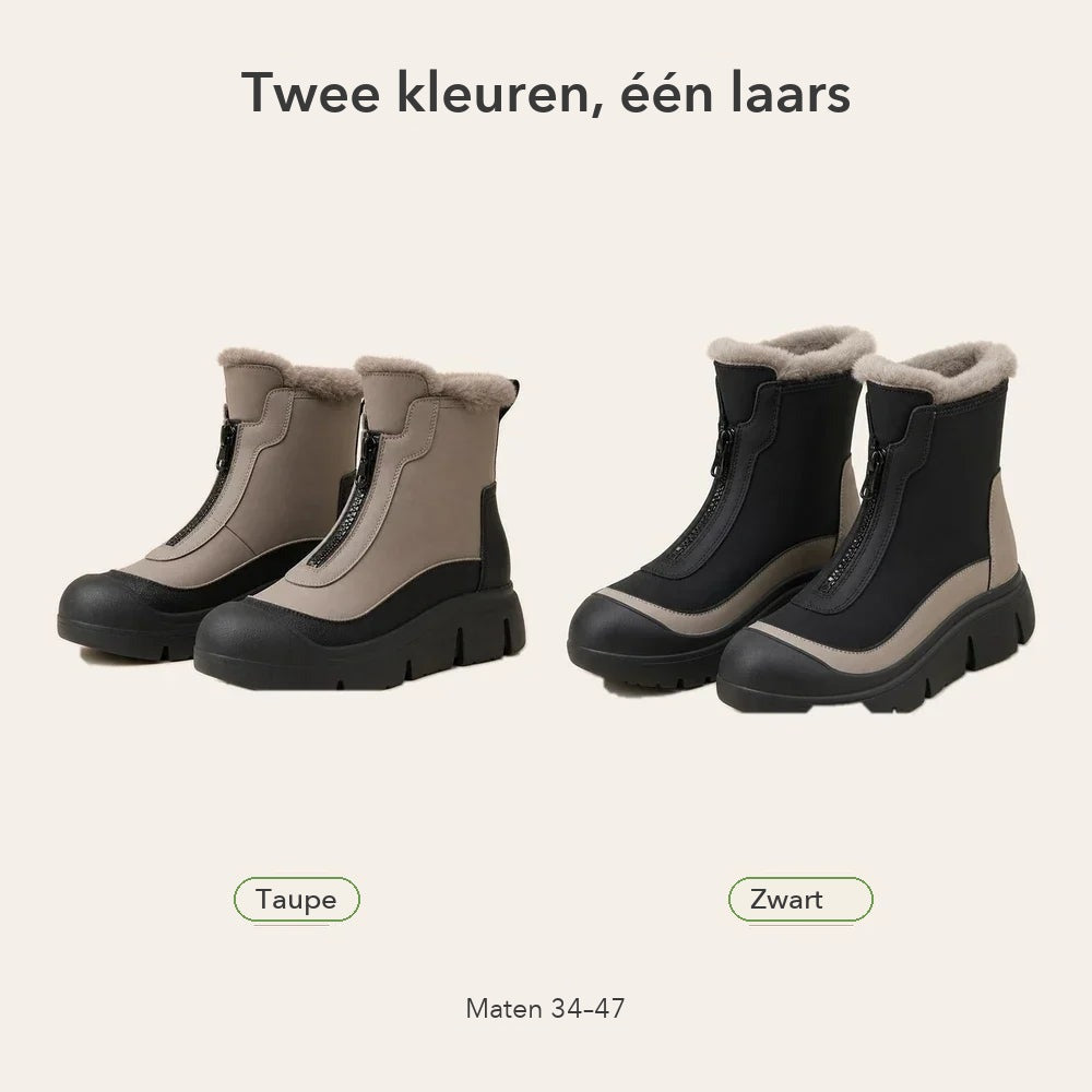 Snowboots Dames - Gevoerde Winterlaarzen met Rits - Profielzool – 12