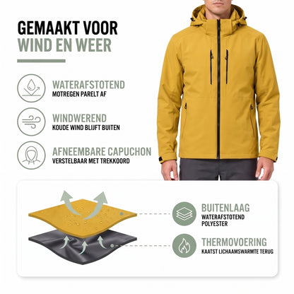 Windjack – materiaal: waterafstotend polyester en thermovoering