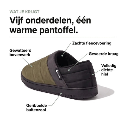 Pantoffel met dichte hiel: de vijf onderdelen