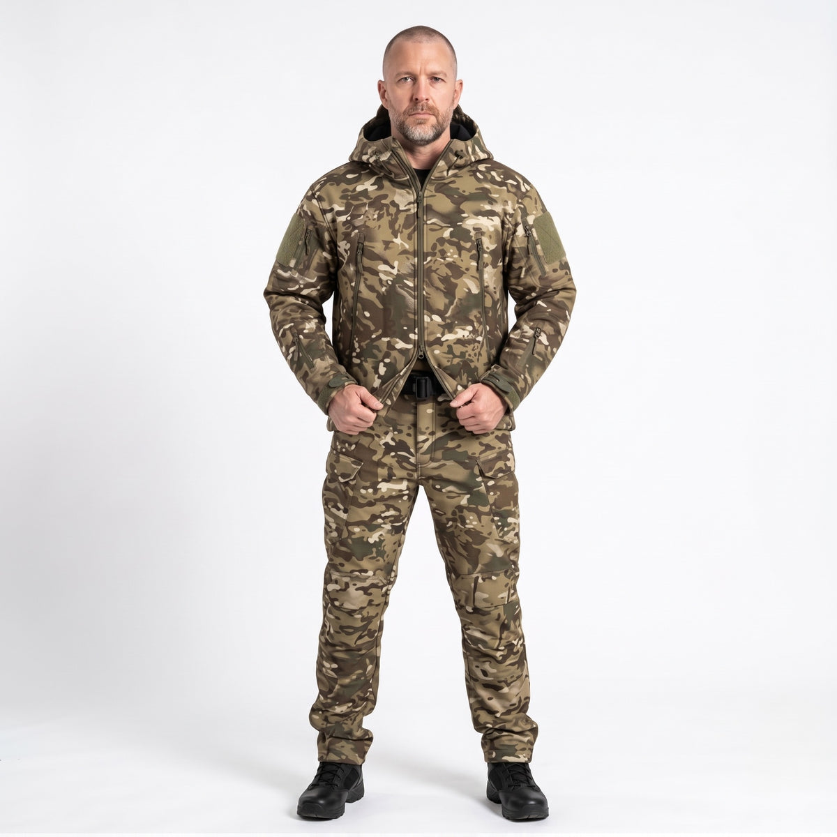 Softshell Jas Heren Camouflage – complete outfit