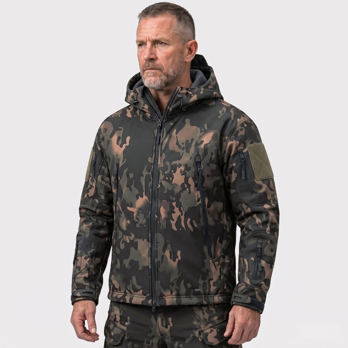 Softshell Jas Heren Camouflage – Camouflage Zwart