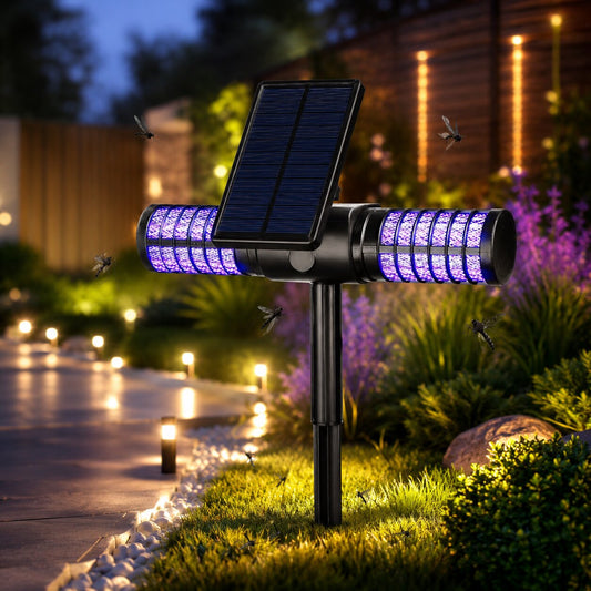 Solar Muggenlamp Buiten - Insectenverdelger Grondpen - Waterdicht UV