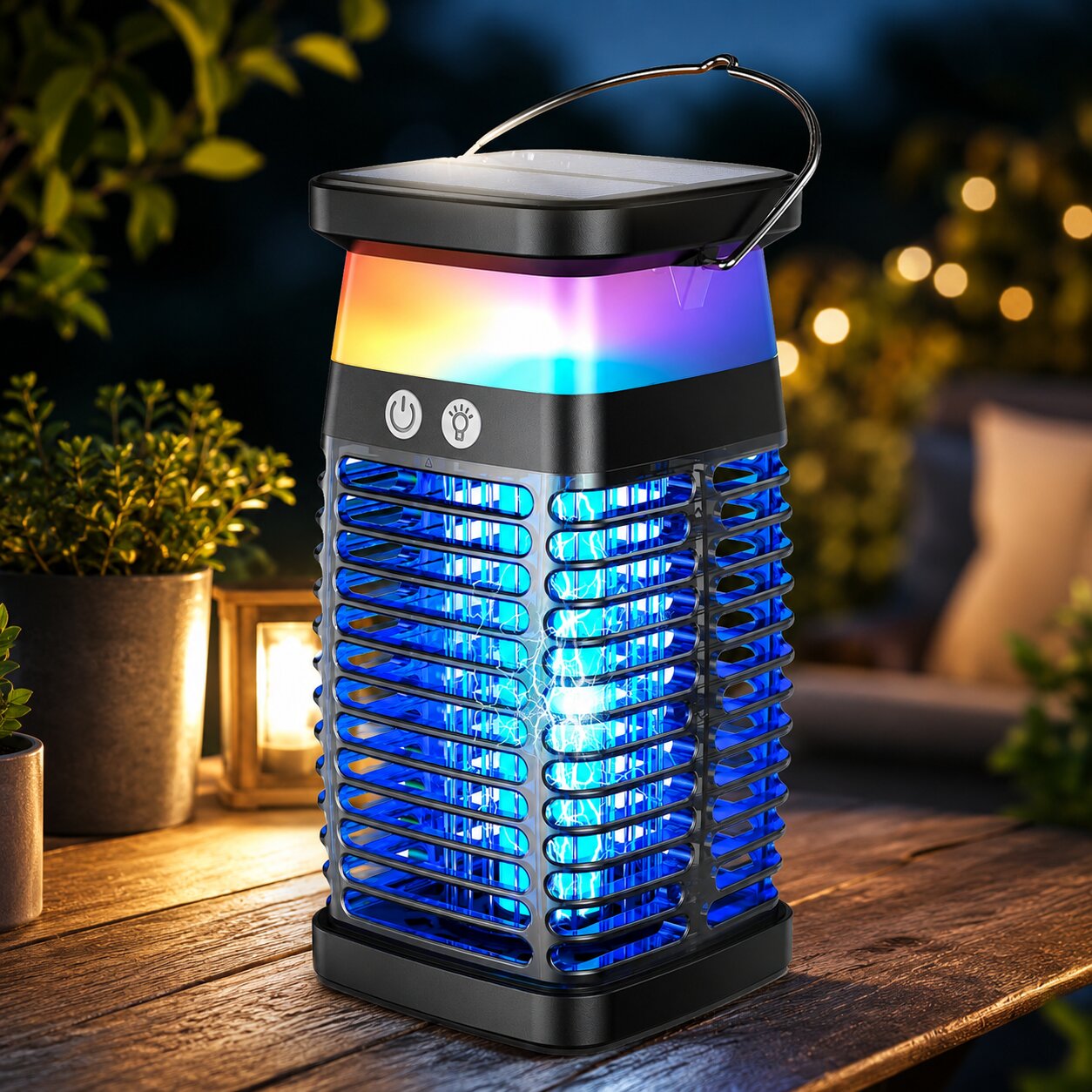 Solar Muggenlamp Terras - Insectenverdelger Elektrisch - Campinglantaarn