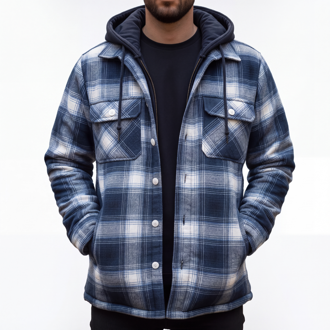 Overshirt Heren Geruit - Winddicht - Afneembare Capuchon